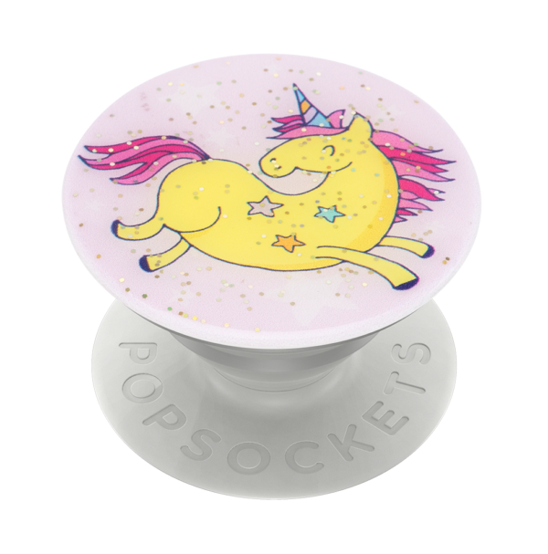 Glitter jumping unicorn yellow 02 grip